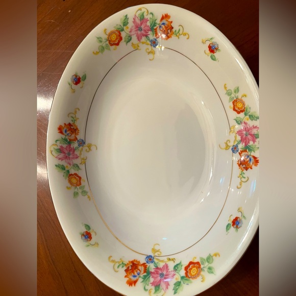 RARE VTG Eschenbach Baronet style Bavarian China Pattern Floral Oval China Bowl - Picture 4 of 11